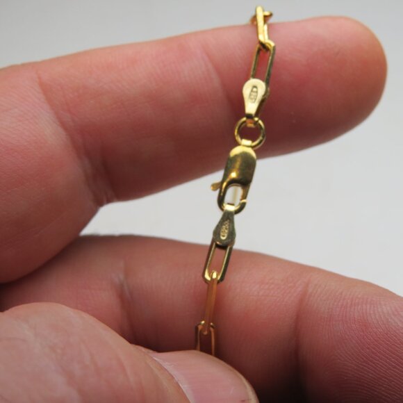 18k *925 Sterling Silver Link Necklace - Picture 3 of 4